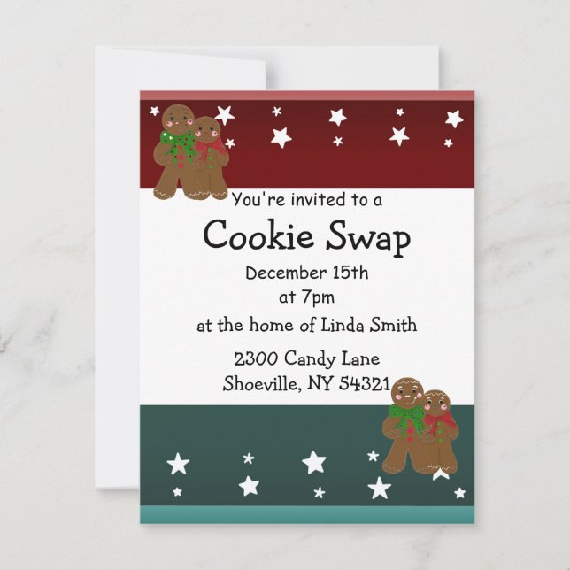 Invitación Intercambio de cookies de navidades (Anverso)