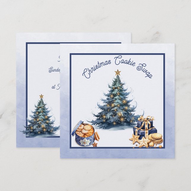Invitación Intercambio de cookies de navidades (Anverso / Reverso)