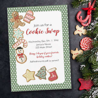 Invitación Intercambio de cookies de Navidades de curso