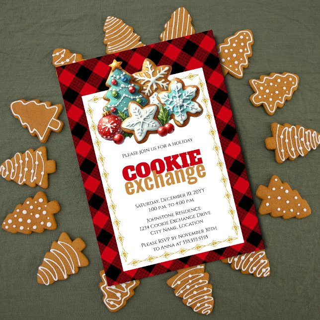 Invitación Intercambio de cookies navideñas (Cookie exchange invitation)