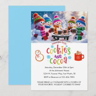 Invitación Intercambio de cookies y cookies de cacao personal