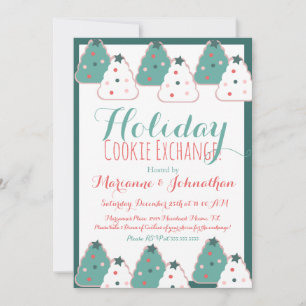 Invitación Intercambio de galletas Árbol de Navidad Navideño
