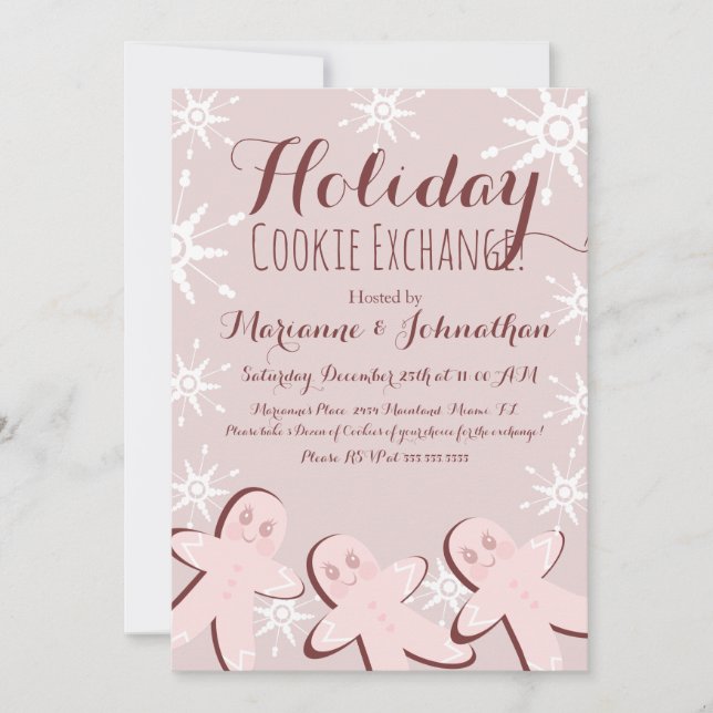 Invitación Intercambio de galletas Árbol de Navidad Navideño  (Anverso)