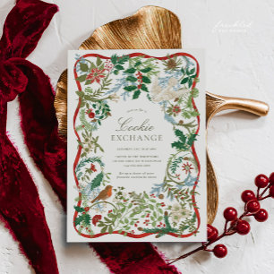 Invitación Intercambio de Galletas de Navidad Botánicas Vinta
