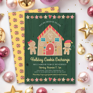 Invitación Intercambio de Galletas de Navidad de Jengibre Ver