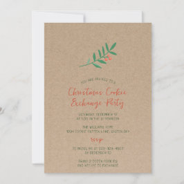Invitación Intercambio de galletas de Navidad de Kraft 