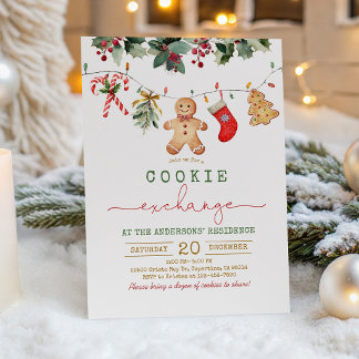 Invitación Intercambio de Galletas de Navidad Fiesta Navideña