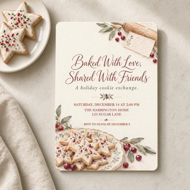 Invitación Intercambio de Galletas de Navidad Horneadas con A (Subido por el creador)