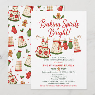 Invitación Intercambio de Galletas de Navidad Horneando Espír