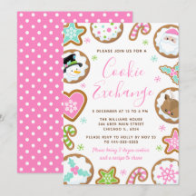 Intercambio de Galletas de Navidad Rosa y Verde