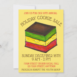 Invitación Intercambio de galletas de siete capas de arcoiris
