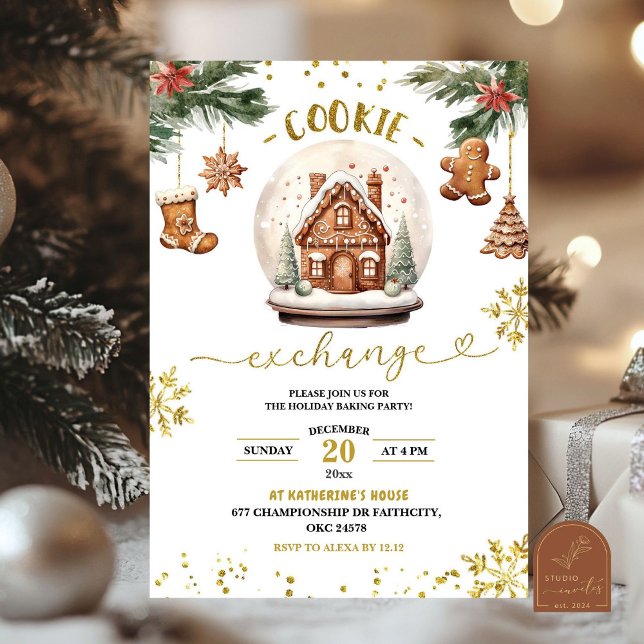 Invitación Intercambio de Galletas Fiesta Navideña de Navidad (Subido por el creador)