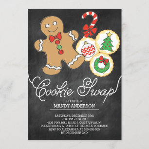 Invitación Intercambio de galletas navideñas con caldera