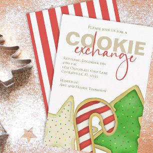 Invitación Intercambio de Galletas Navideñas Dulces y Caprich