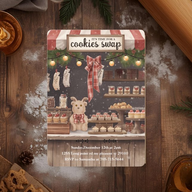Invitación “Intercambio de Galletas Navideñas Rústicas  (Subido por el creador)