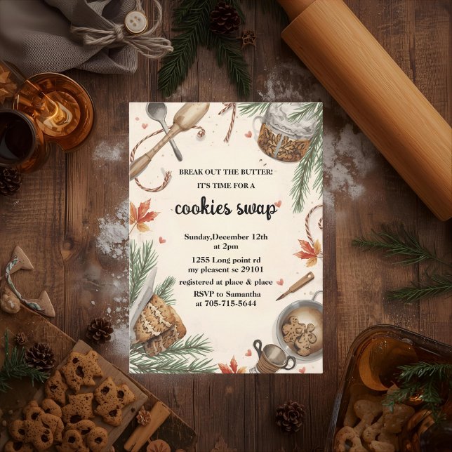 Invitación Intercambio de Galletas Navideñas Rústicas | Fiest (Subido por el creador)