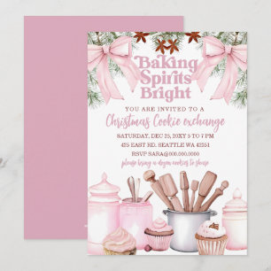 Invitación Intercambio de Galletas Rosadas para Alegrar Espír