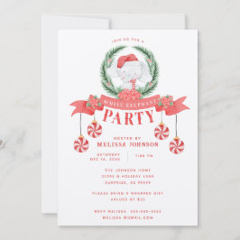 Invitación Intercambio de obsequios de Navidades de Elefantes