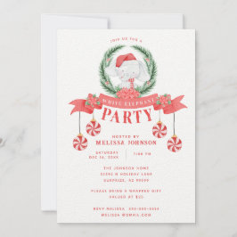 Invitación Intercambio de obsequios de Navidades de Elefantes