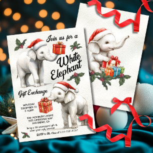 Invitación Intercambio de obsequios de Navidades de Elefantes