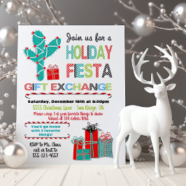 Invitación Intercambio de obsequios para Navidades de Fiesta