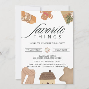 Invitación Intercambio de Regalos de Cosas Favoritas de Brown