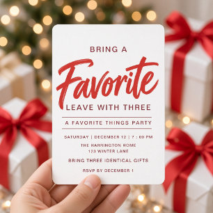 Invitación Intercambio de Regalos de Cosas Favoritas Modernas