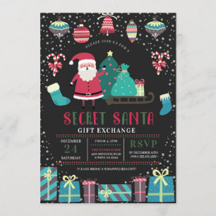 Invitación Intercambio de regalos de feriado de Navidades sec