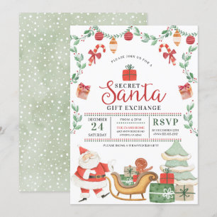 Invitación Intercambio de regalos de feriado de Navidades sec