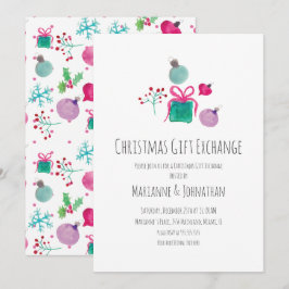 Invitación Intercambio de regalos de fiesta de Navidad con ac