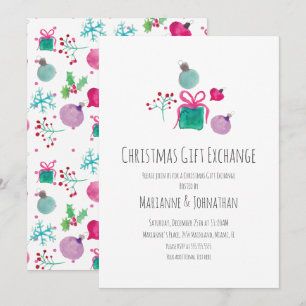 Invitación Intercambio de regalos de fiesta de Navidad con ac