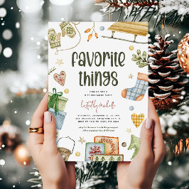 Invitación Intercambio de regalos de Navidad de 'cosas favori