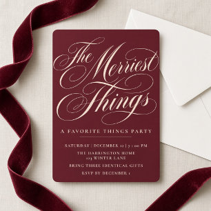 Invitación Intercambio de Regalos de Navidad de Cosas Favorit