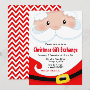Invitación Intercambio de regalos de Navidad de Papá Noel