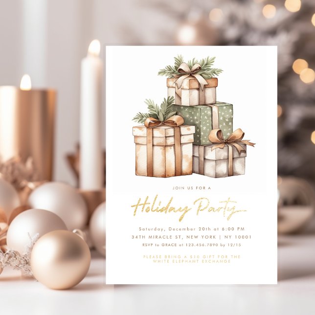 Invitación Intercambio de Regalos de Navidad Fiesta Elefante  (Subido por el creador)