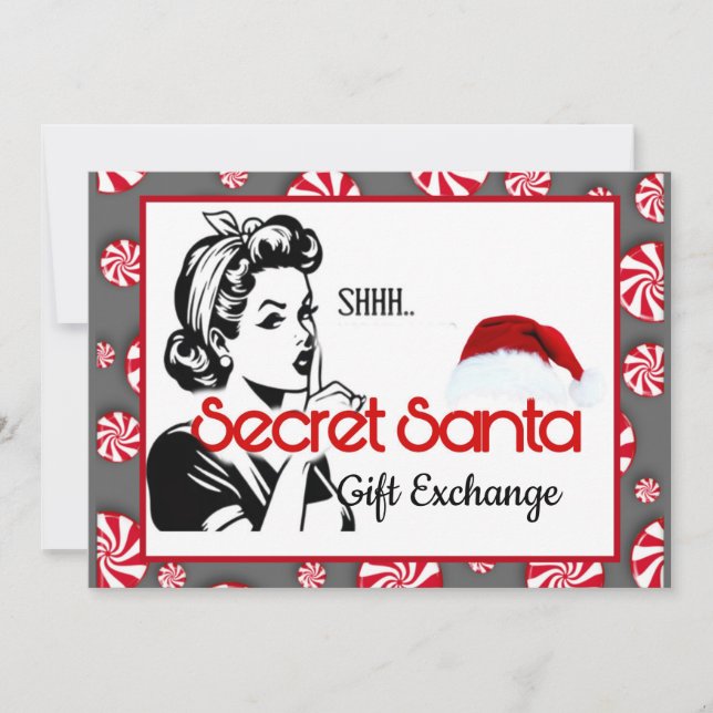 Invitación Intercambio de regalos de Santa Secreto (Anverso)