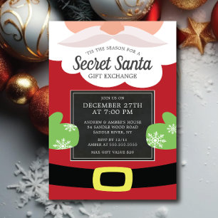 Invitación Intercambio de Regalos de Santa Secreto Fiesta de 