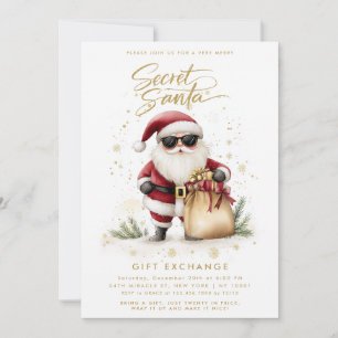 Invitación Intercambio de regalos de Santa Secreto genial en