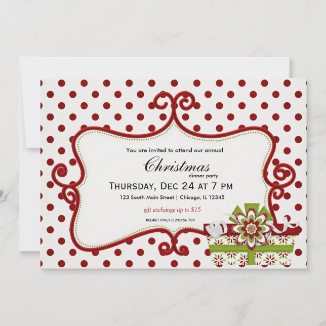 Invitación Intercambio de regalos de vacaciones (Anverso)