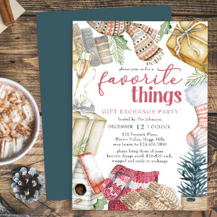 Invitación Intercambio de Regalos Navideños de Cosas Favorita