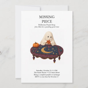 Invitación Intercambio de Rompecabezas de Halloween de Pieza