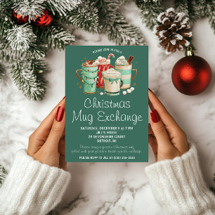 Invitación Intercambio de Taza de Navidad, Fiesta de Intercam