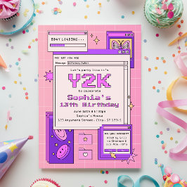 Invitación Interfaz de Computadora Retro Años 2000 Y2K Fiesta