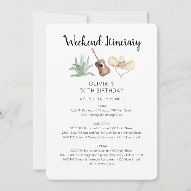 Invitación internacional de cumpleaños de fin de s (Anverso)