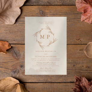 Invitación Intials Elegant Simple Moderno Boda