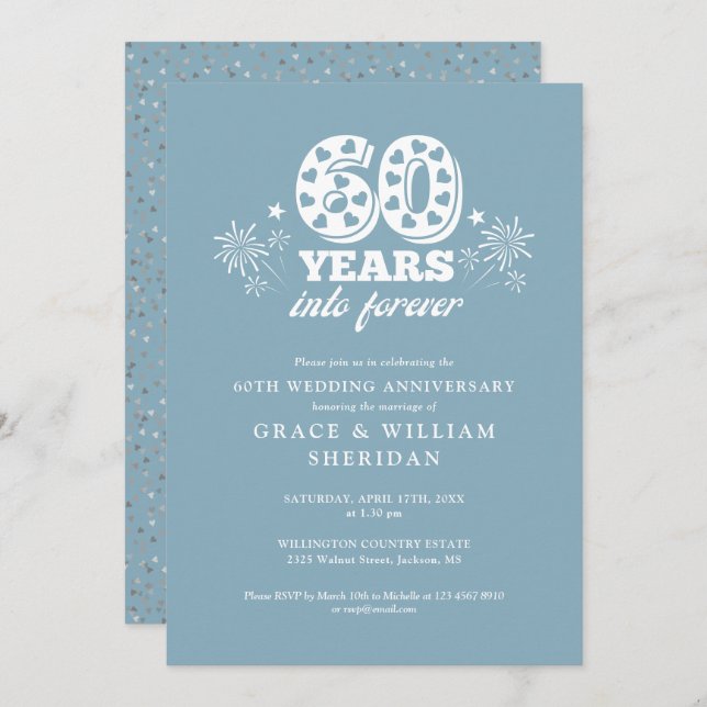 Invitación Into Forever 60° Aniversario Boda (Anverso / Reverso)