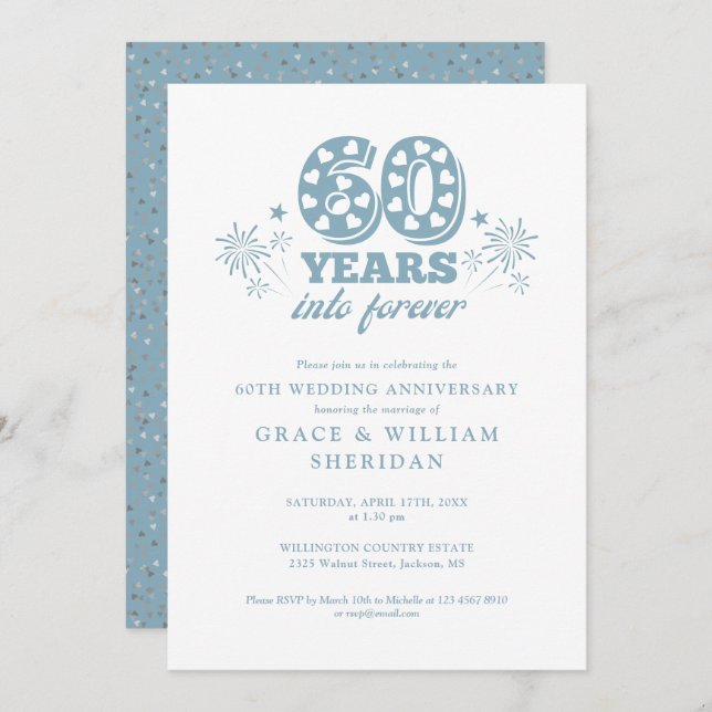 Invitación Into Forever 60° Aniversario Boda (Anverso / Reverso)