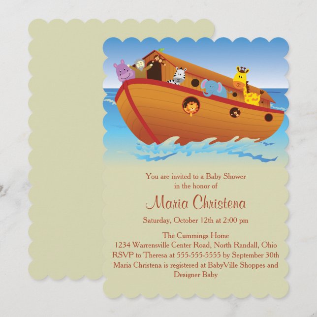 Invitación Into The Ark Baby Shower Invitation (Anverso / Reverso)