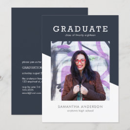 Invitación intrépida de la graduación del color