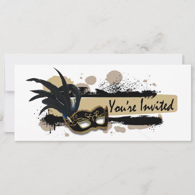 Invitación intrépida enrrollada del fiesta de la (Anverso)